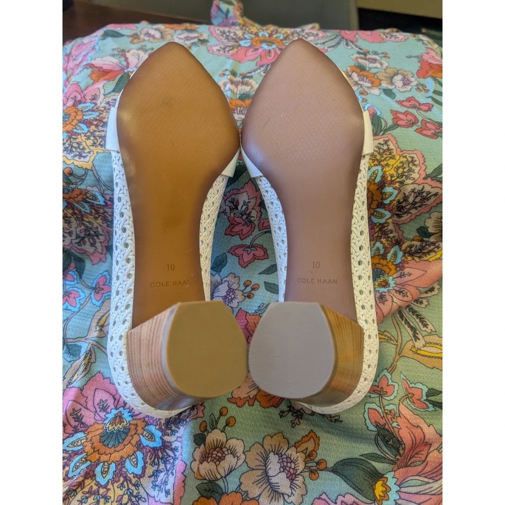 NEW Cole Haan 10 'Carlee' Block Heel Pumps In Optic White